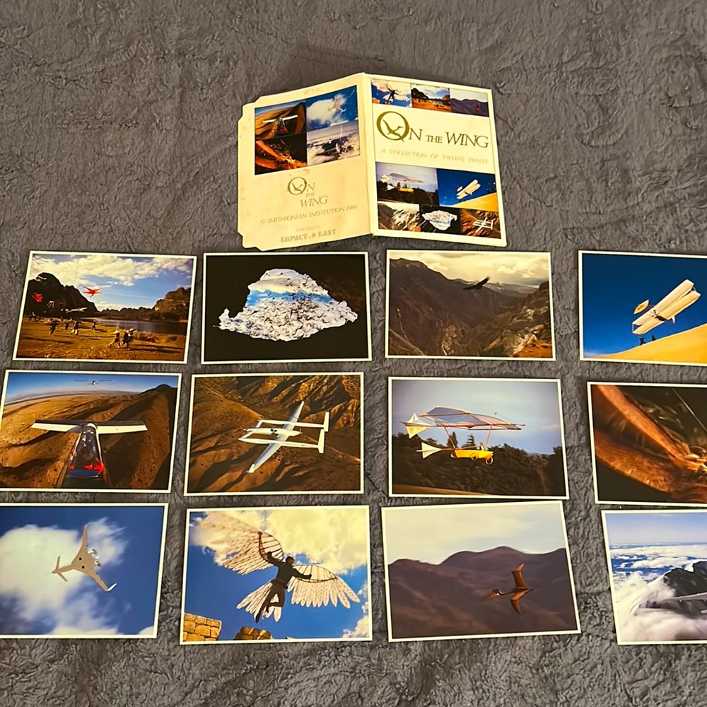A collection of 12 postcards on the wing